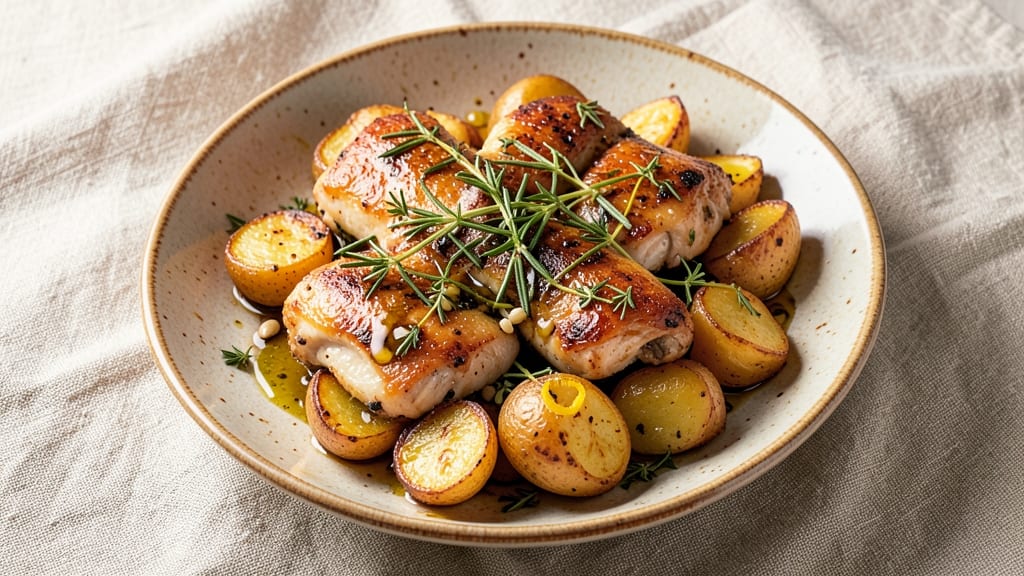 Boneless Chicken Thighs And Potatoes Recipe: Herb-Roasted Juiciness With Crispy Potatoes