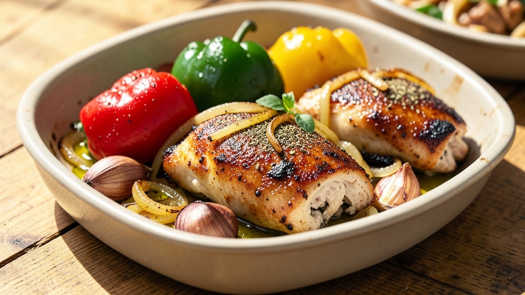 Baked Chicken Peppers and Onions Recipe: One-Pan Italian-Inspired Bites