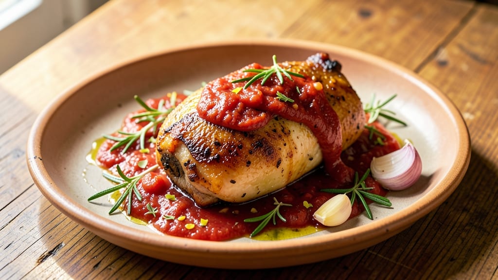 Baked Tomato Chicken Thighs Recipe: Juicy Interior With Caramelized Tomato Crust