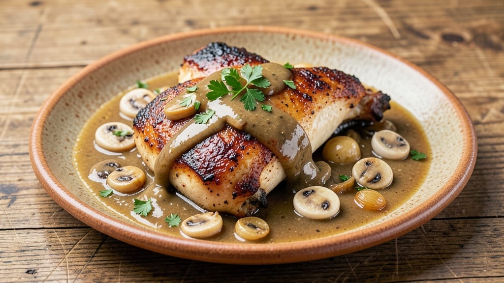Baked Chicken With Mushroom Gravy Recipe: Savory Pan Sauce Transformed Into Rich Gravy