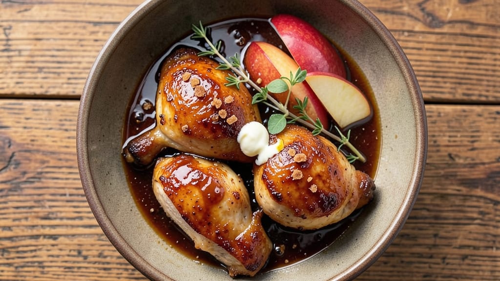 Apple Cider Glazed Chicken Thighs Recipe: Crispy Skin, Sticky-Sweet Caramelized Finish