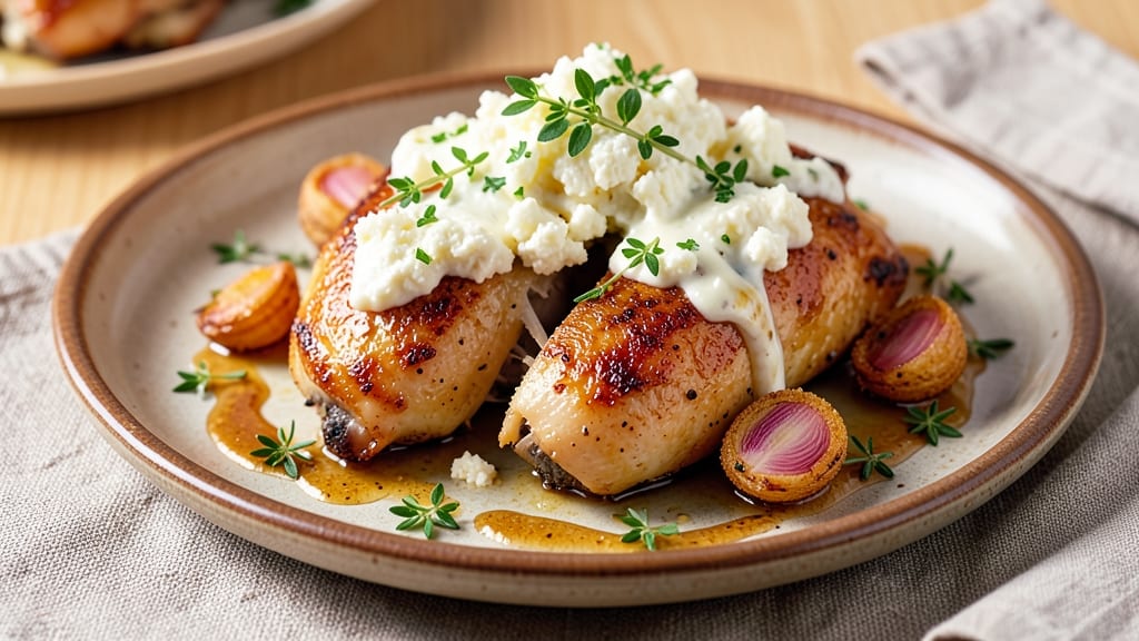 Baked Chicken and Goat Cheese Recipe: Herbed Crust Meets Silky Melting Cheese