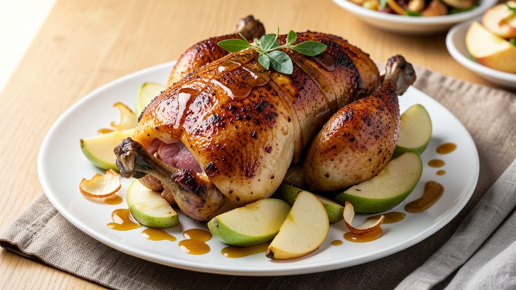 Apple Roasted Chicken Recipe: Honey-Glazed Crispy Skin and Juicy Core
