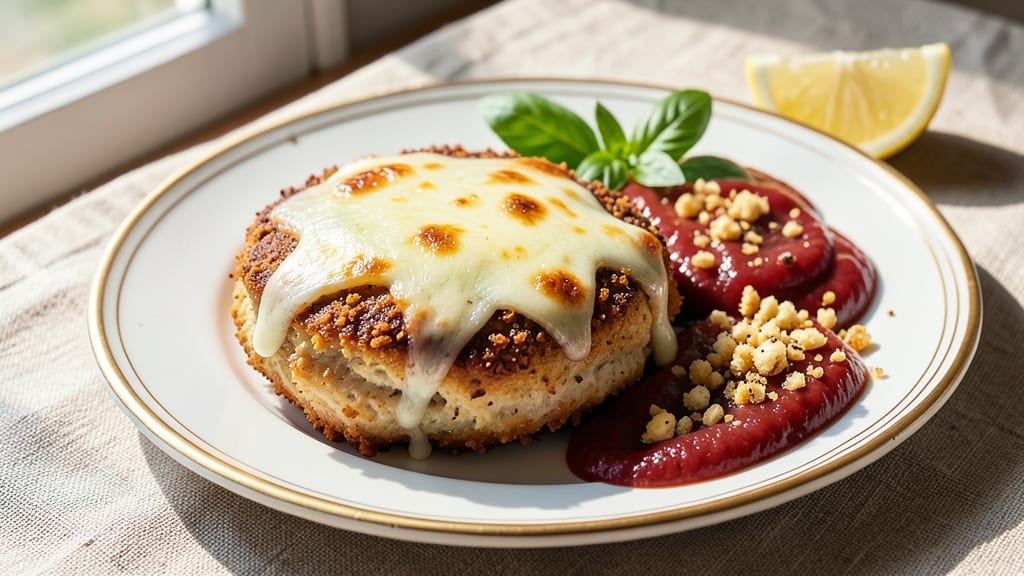 Baked Chicken Patty Parmesan Recipe: Crispy Breadcrumb Crown Over Cheesy Pull-Apart Layers