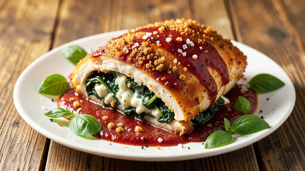 Baked Stuffed Chicken Parmesan Recipe: Crispy Breaded Shell With Gooey Mozzarella Rivers