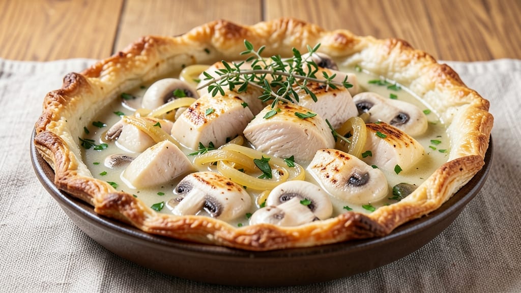 Boiled Chicken Pot Pie Recipe: Flaky Crust Over Creamy, Herb-Infused Filling