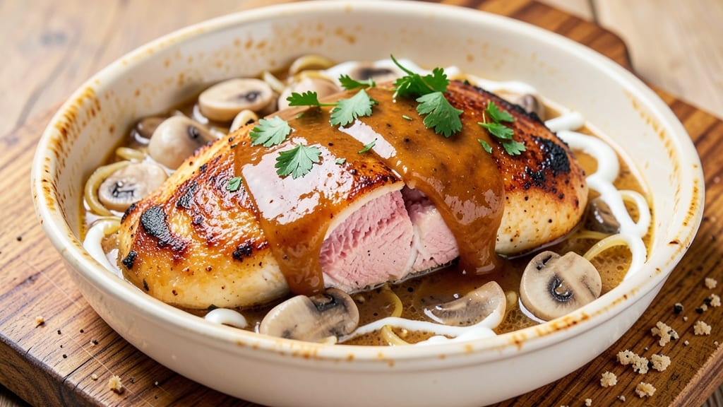 Baked Chicken Stroganoff Recipe: Creamy Mushroom Sauce With Crispy Top