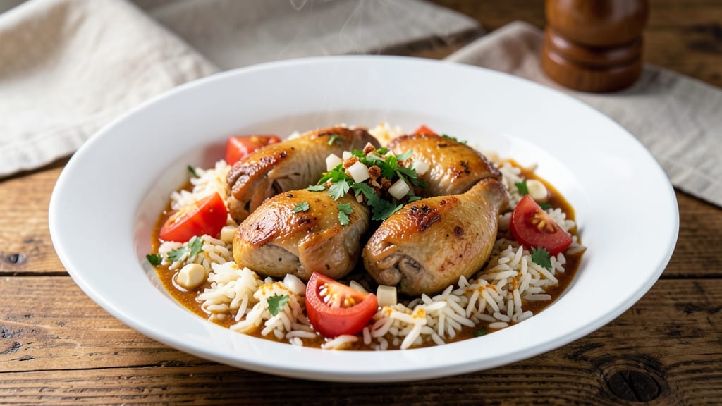 Arroz Con Pollo Chicken And Rice Recipe: Spiced Tomato and Cilantro Brightness in One Pot