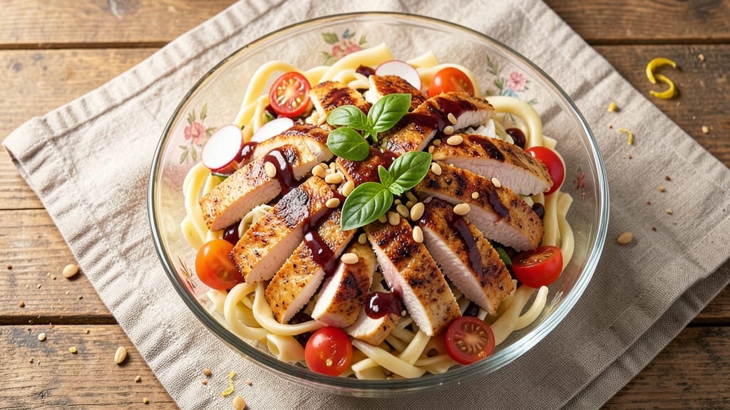 Balsamic Chicken Pasta Salad Recipe: Sweet-Tangy Vinaigrette with Al Dente Noodles