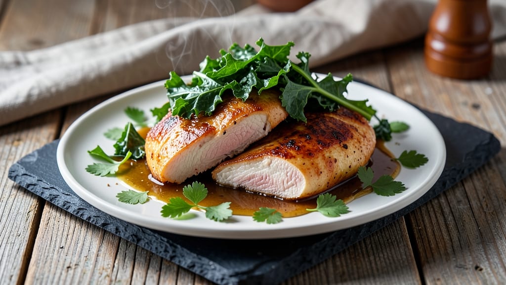 Baked Chicken Breast with Kale Recipe: Herb-Crusted Juiciness and Nutrient-Packed Greens