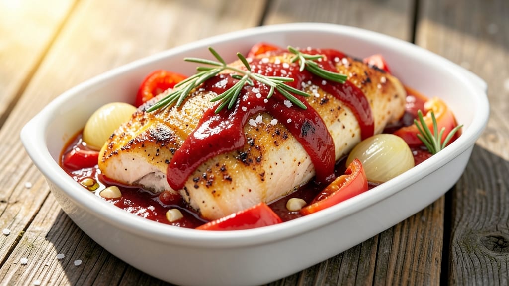 Baked Chicken Breast Cacciatore Recipe: Tomato-Braised Tender Meat With Herbs
