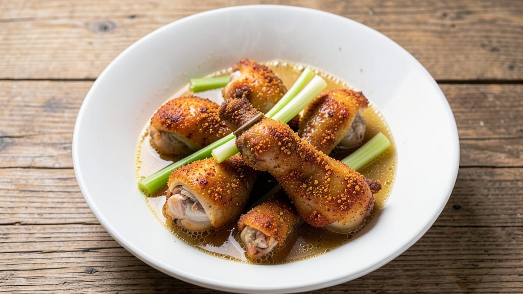 Boiled Chicken Legs Recipe: Crispy Celery-Crusted Tenderness in One Pot