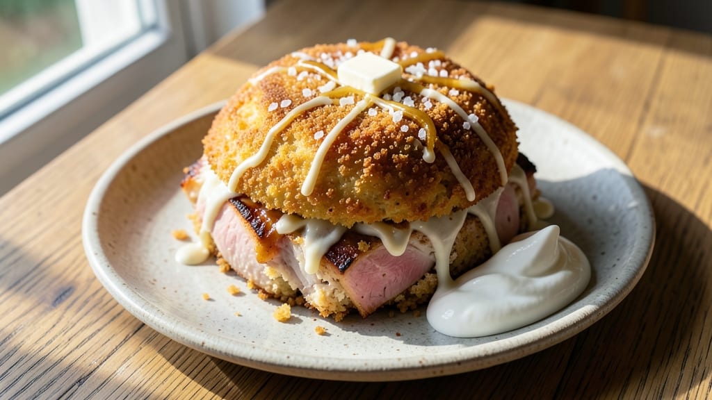 Baked Chicken Cake Recipe: Crispy Crown Over Juicy Pull-Apart Layers