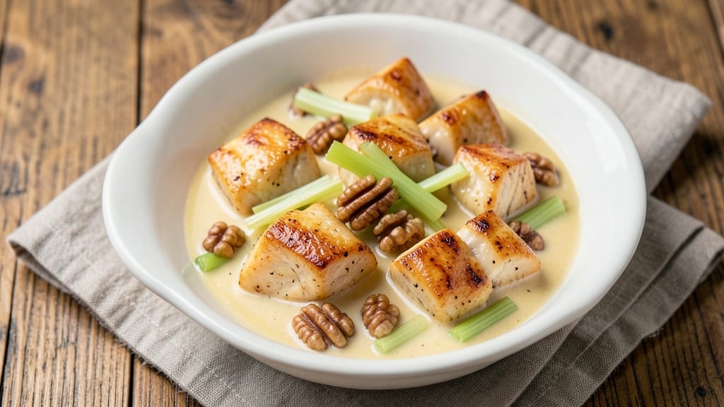 Campbell's Chicken À La King Recipe: Celery-Crusted Cream Sauce With Walnut Swirls