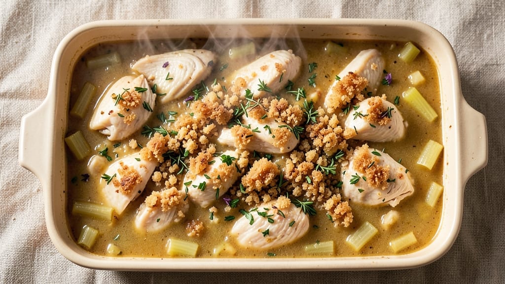 Campbell's Cream of Chicken Casserole Recipe: Crispy Celery Topping Secrets