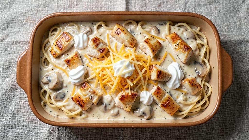 Campbell's Cream of Mushroom Chicken Casserole Recipe: Velvety Mushroom Sauce Over Comforting Baked Layers