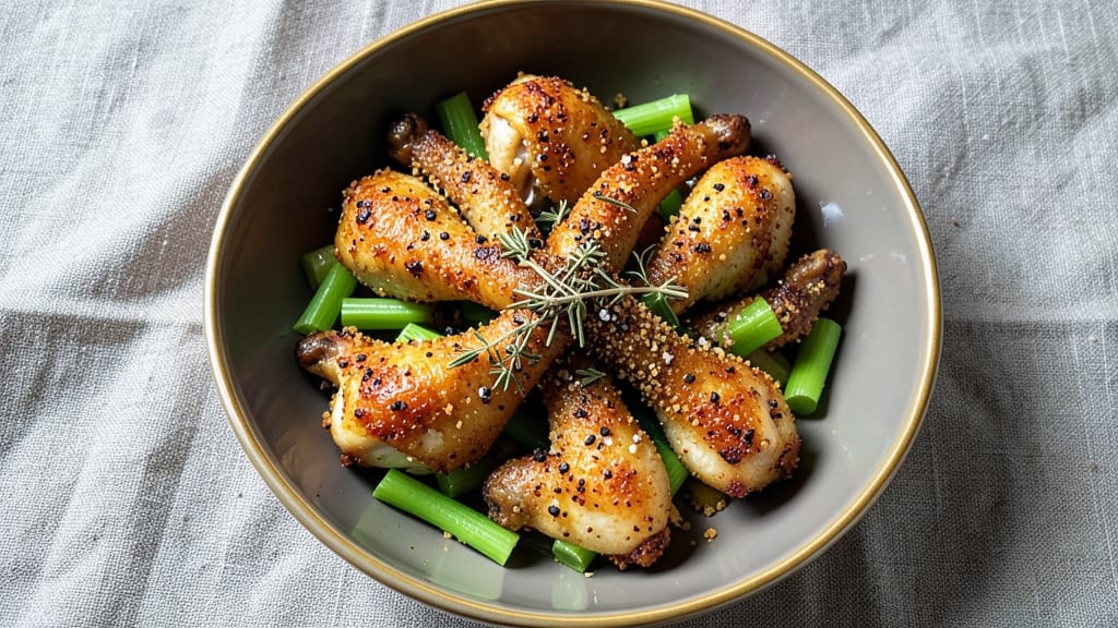 Chicken Legs And Wings Recipe: Celery-Crusted Crunch With Vinegar Zing Twist