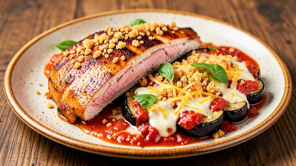 Baked Chicken and Eggplant Parmesan Recipe: Crispy Breaded Layers With Melty Cheese Streaks