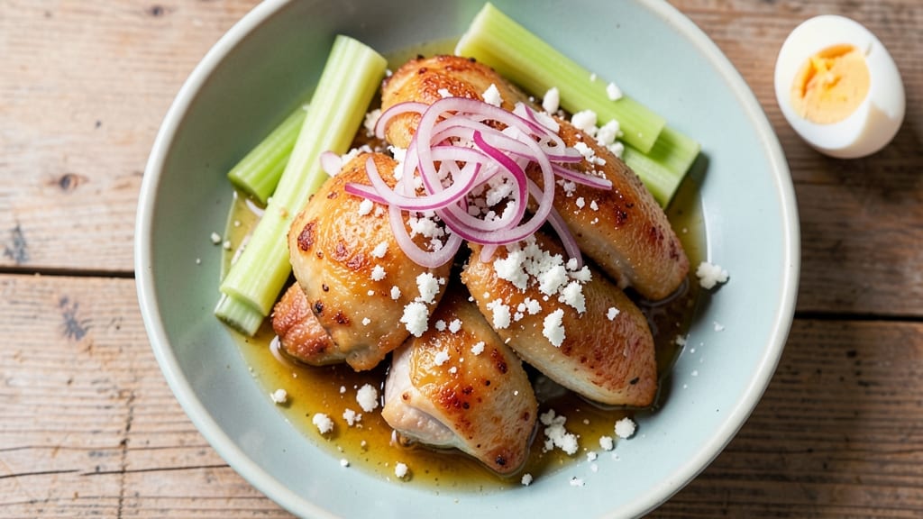 Pickled Chicken Recipe: Celery-Crusted Tang with Crispy Skin